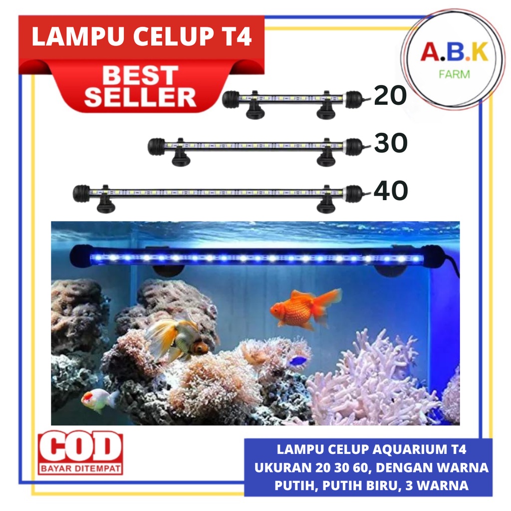 Jual Lampu Led Celup Aquarium T4 20cm 30cm 40cm Aquascape Shopee