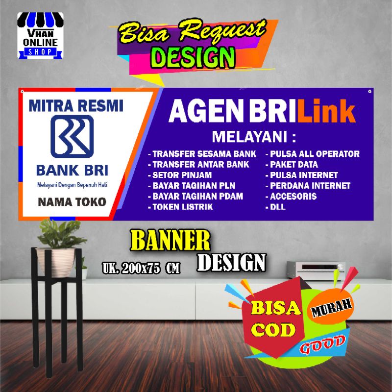 Jual Spanduk Banner Agen BriLink Keren Simple | Shopee Indonesia