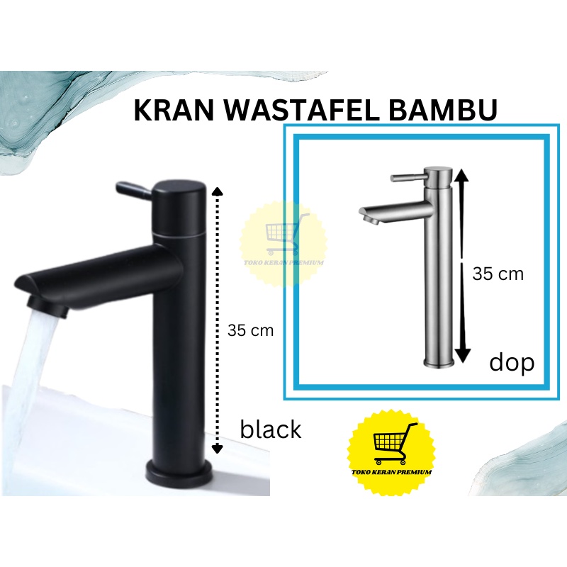 Jual Kran Bambu Wastafel Stainless Tinggi Cm Black Dan Dop Panas Dingin Shopee Indonesia