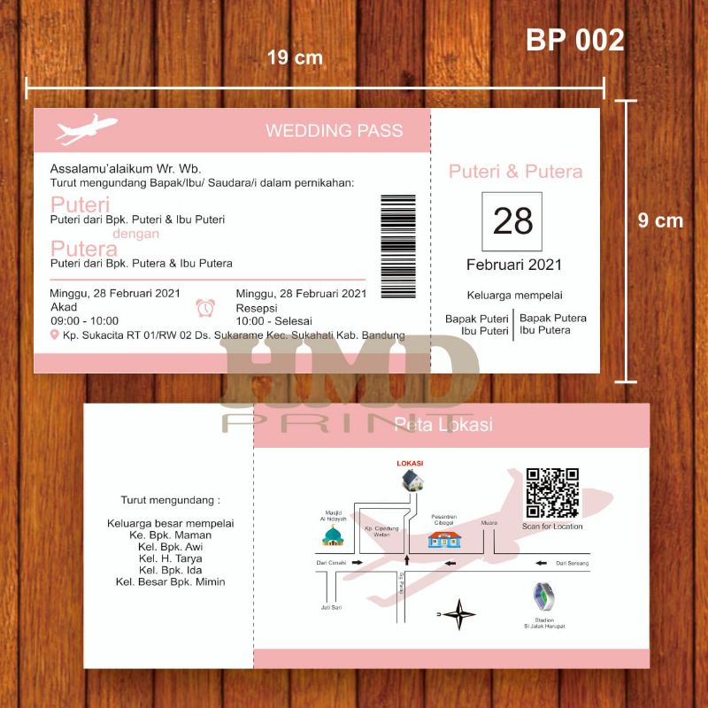 Jual Undangan Boarding Pass Shopee Indonesia 8308