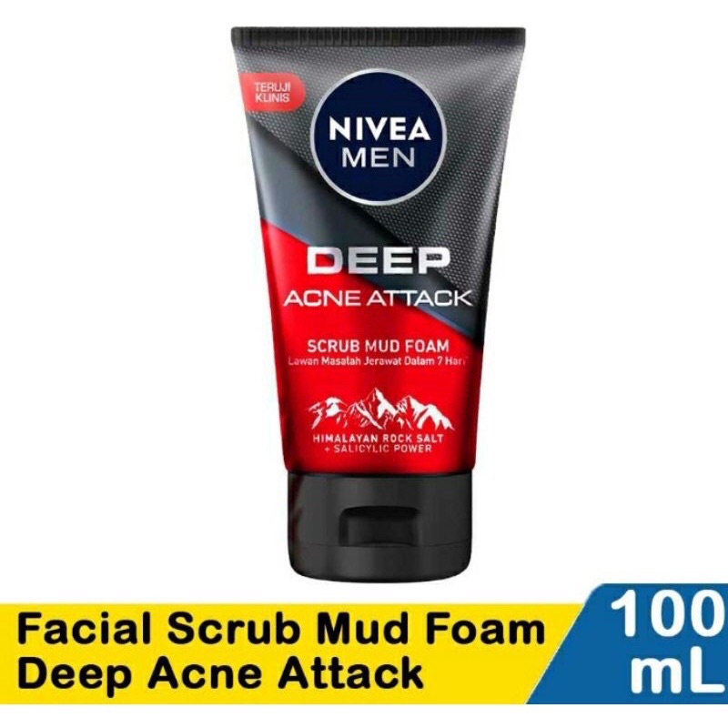 Jual Nivea Facial Foam Deep Attack Scrub / Pencuci Muka Pria Yang
