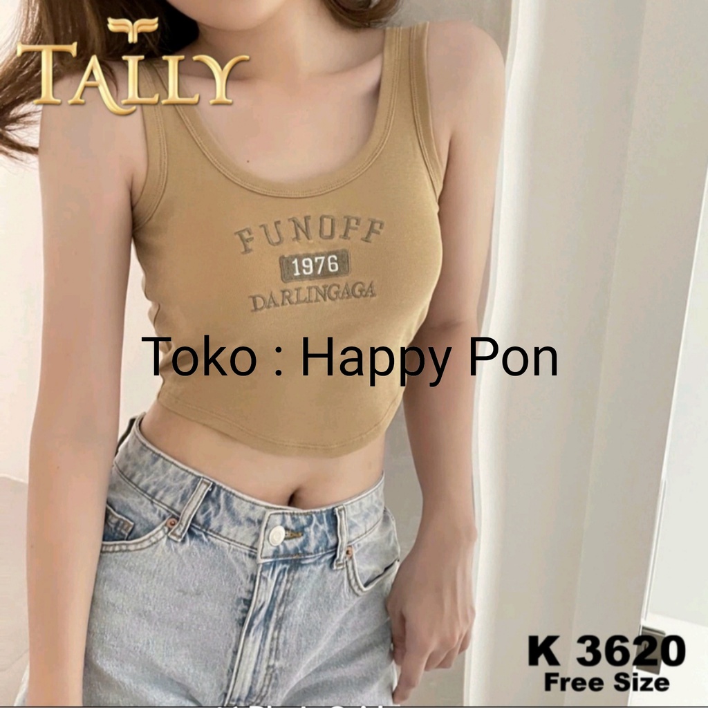 Jual Tanktop croptop tali trap ada cup bra merk Tally 3620 | Shopee ...
