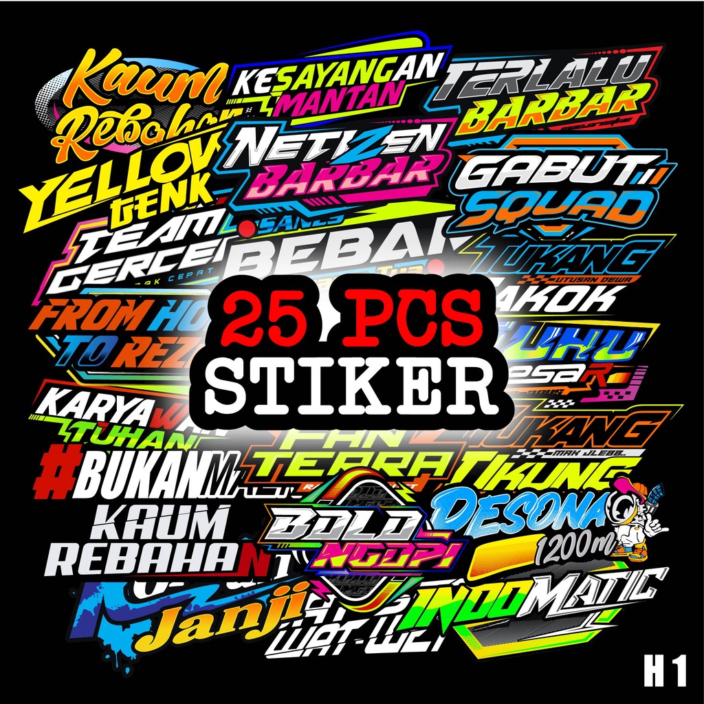 Jual STIKER RACING KATA KATA VIRAL - ISI 25 PCS - KODE H1 | Shopee ...