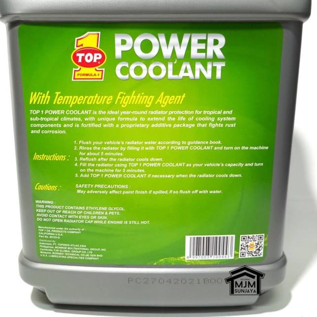 Jual TOP 1 ONE POWER COOLANT 1 Galon 4 Liter Air Radiator Mobil HIJAU ...