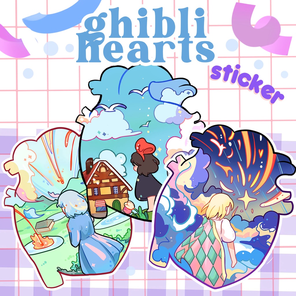 Jual Studio Ghibli Hearts Jumbo Sticker Kiki's Delivery Howl Sophie ...