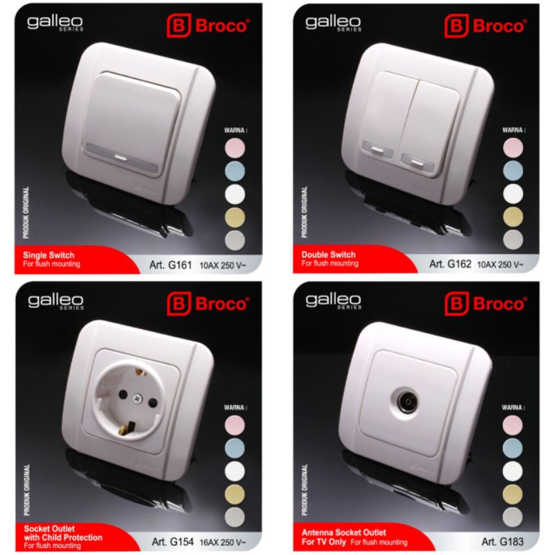 Jual SAKLAR BROCO GALLEO INBOW - Saklar Engkel, Saklar Seri, Stop ...