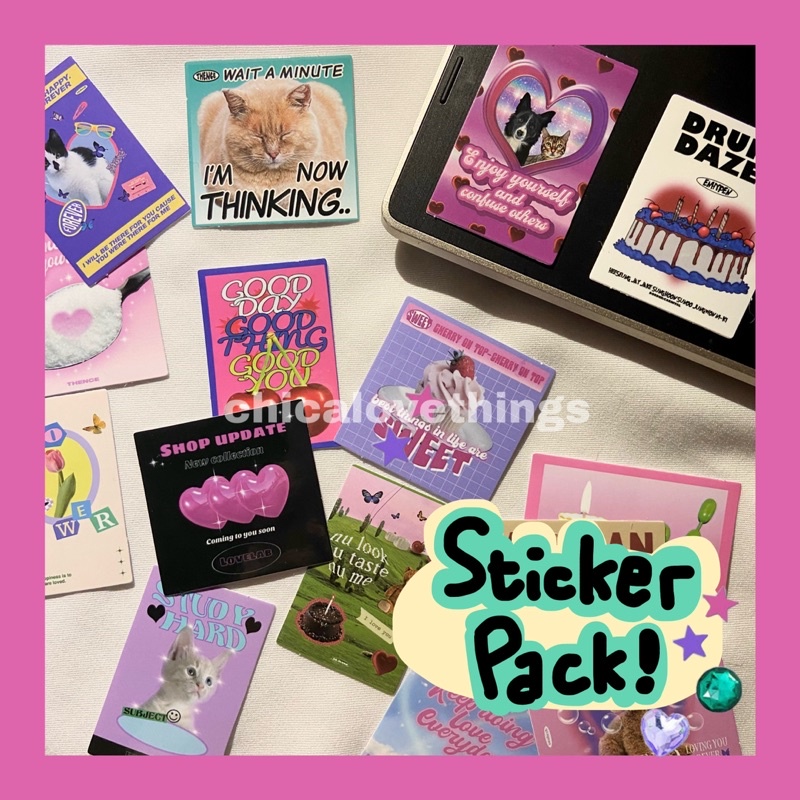 Jual Korean sticker pack (8pcs random) Stiker lucu dekorasi korea