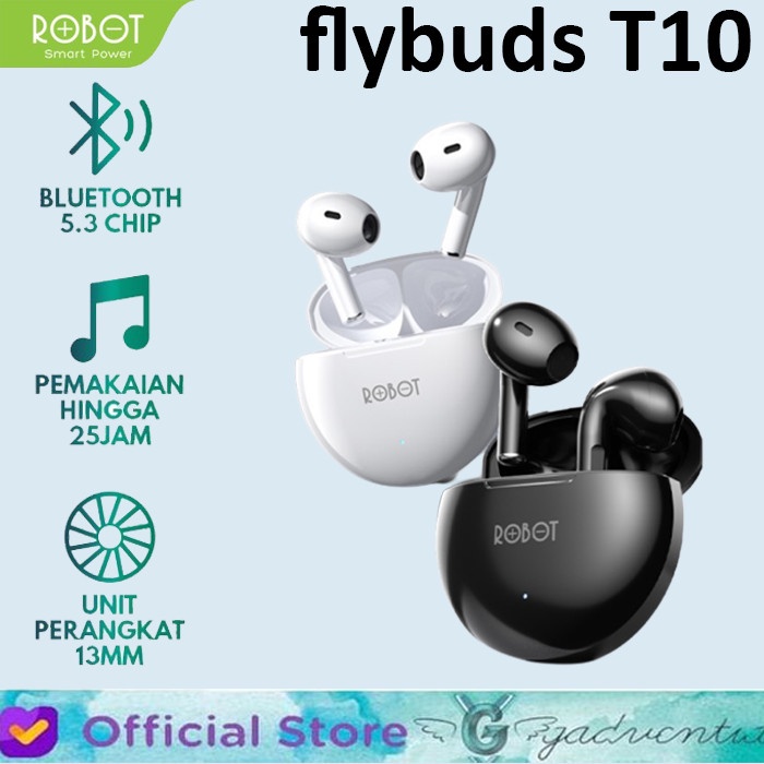 Robot T50 Smart Touch Wireless Earphone Tws Bluetooth Headset Airbuds Flybuds T10 T20