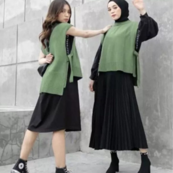 Jual Vest Rompi Tali Rajut Terbaru Kekinian Cardigan Rajut Rompi ...