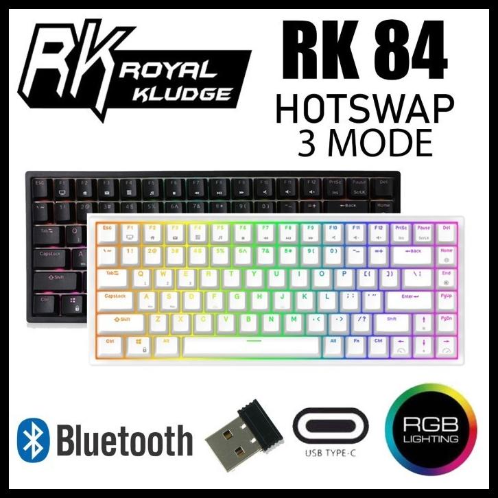 Jual Royal Kludge Rk84 Hotswap 3 Mode Mechanical Keyboard Bluetooth