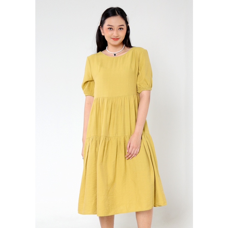 Jual HARDWARE ISOLDE MIDI DRESS SHORT SLEEVE | Shopee Indonesia