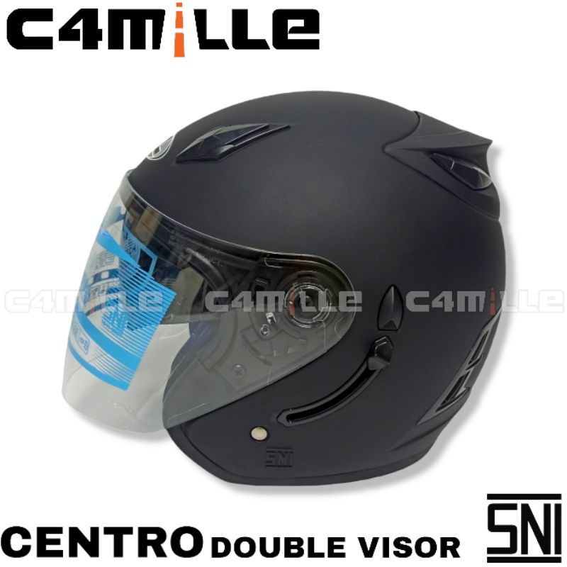 Jual Helm Arl Model Centro Jp Polos Black Doff Double Visor Half