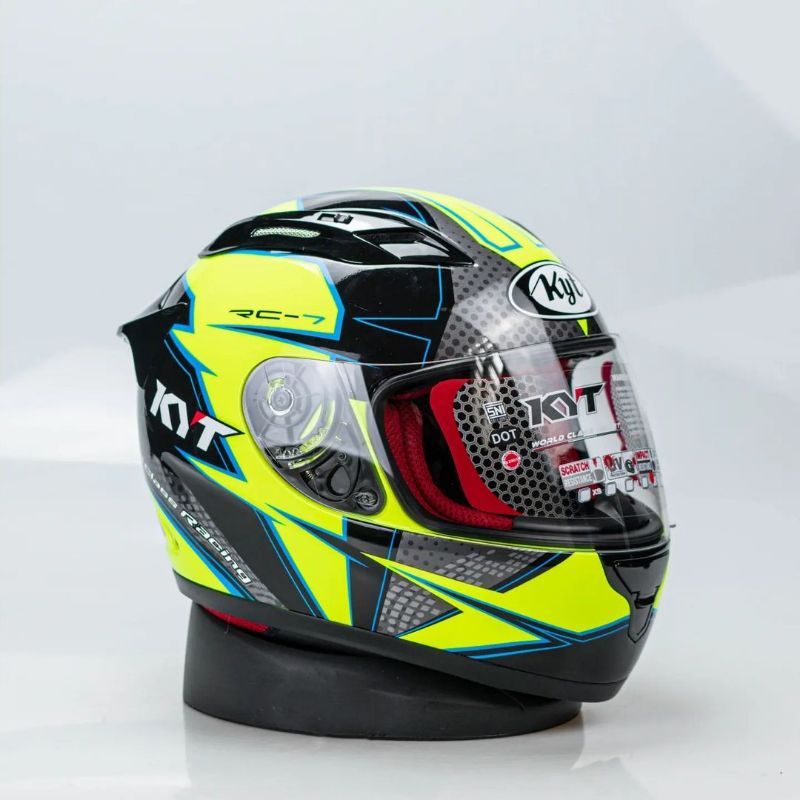 Jual HELM KYT RC SEVEN MOTIF SERI 16 YELLOW FLUO GUNMETAL BLACK HELM ...