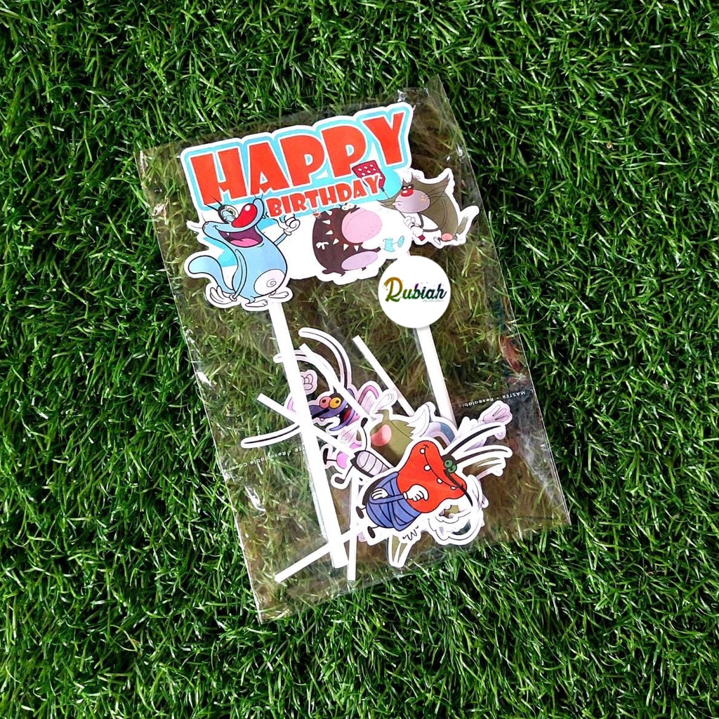 Jual Topper Cake Oggy and the Cockroaches 1 set / Hiasan kue ulang ...