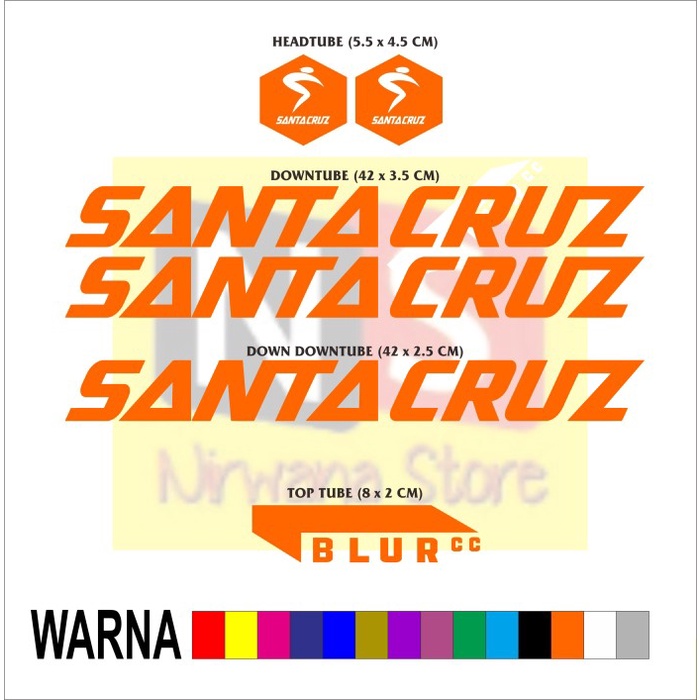 Jual Stiker Santa Cruz Blur Frame Sticker Decal Sepeda Downhill ...