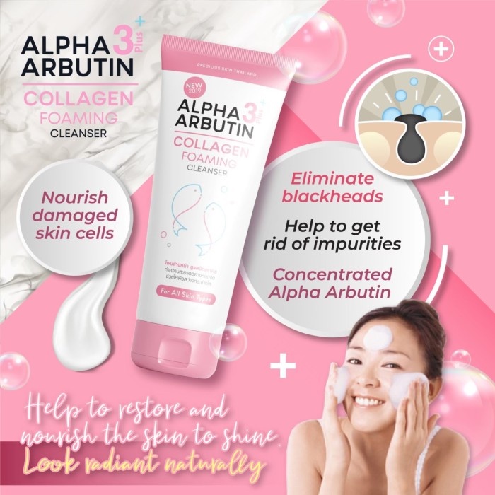 Jual ALPHA ARBUTIN 3PLUS COLLAGEN FOAMING FACE CLEANSER SABUN MUKA SABUN CUCI MUKA FOAM CUCI