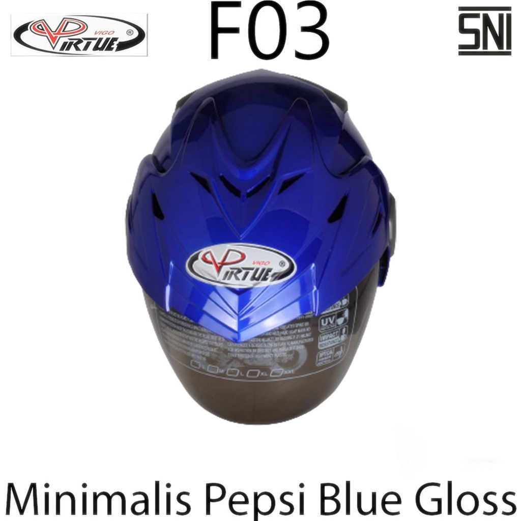 Jual Helm Murah Virtue Vigo Half Face Motif Minimalis Warna Black Doff Bergaya Sporty Dengan