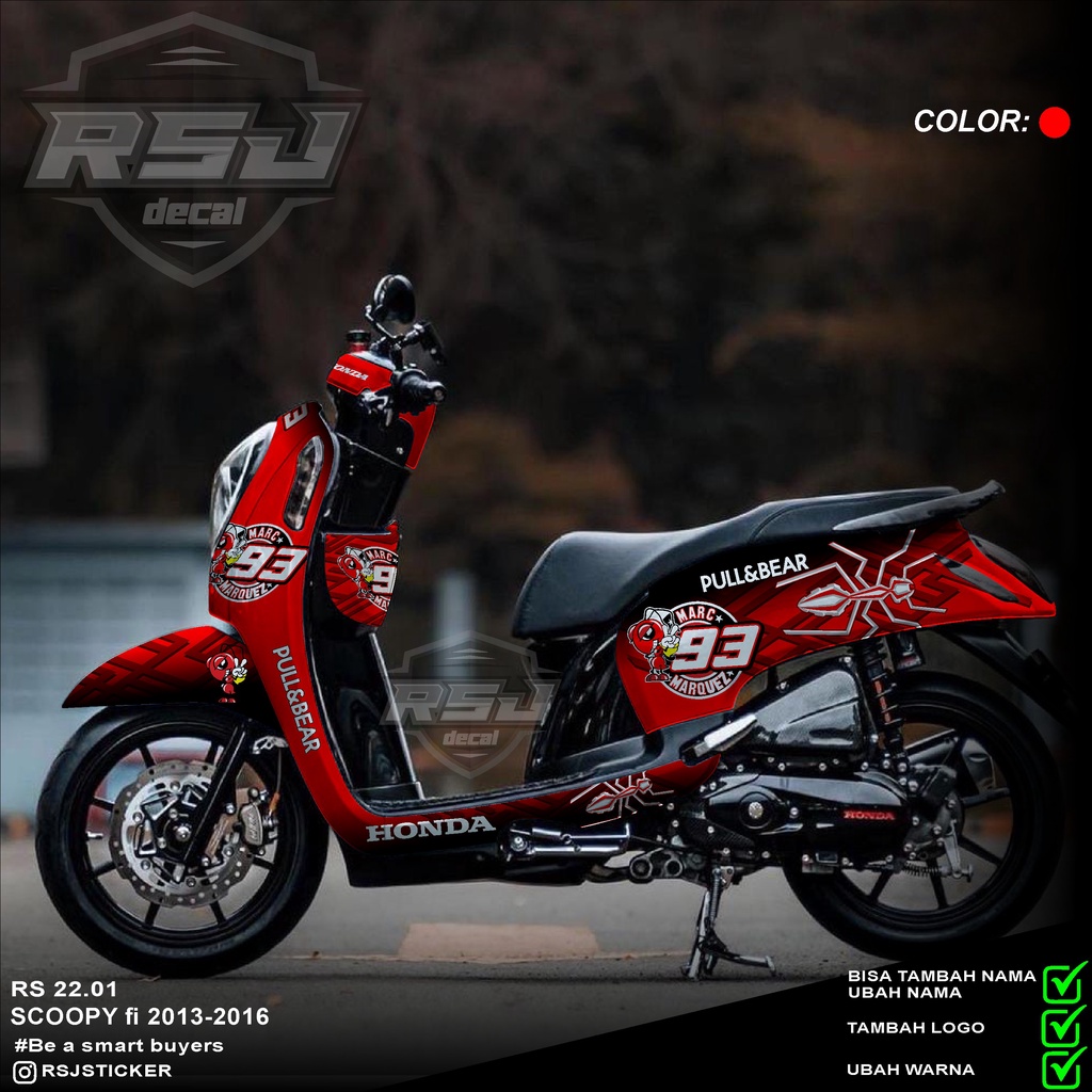 Jual Dekal Stiker Striping Fullbody Decal Motor Honda Scoopy Fi OLD ...