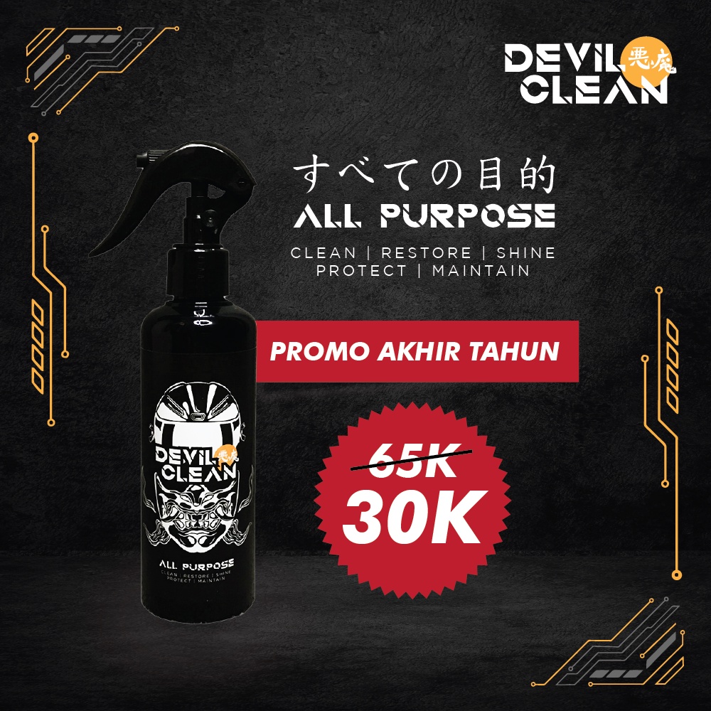 Jual DEVIL CLEAN ALL PURPOSE 250ml Free Microfiber Cloth (Random Color ...