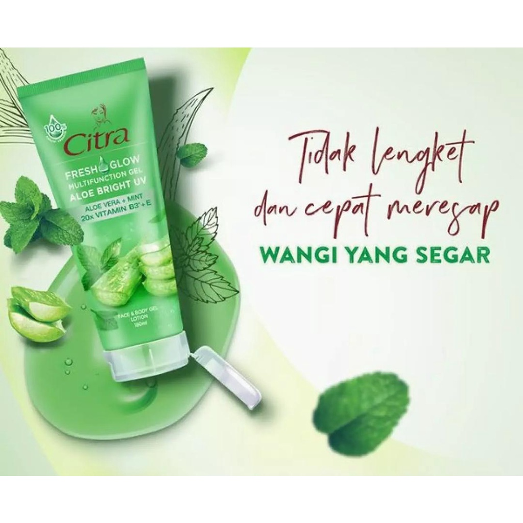Jual CITRA FACE & BODY GEL LOTION ALOE VERA + MINT 180ml Shopee Indonesia