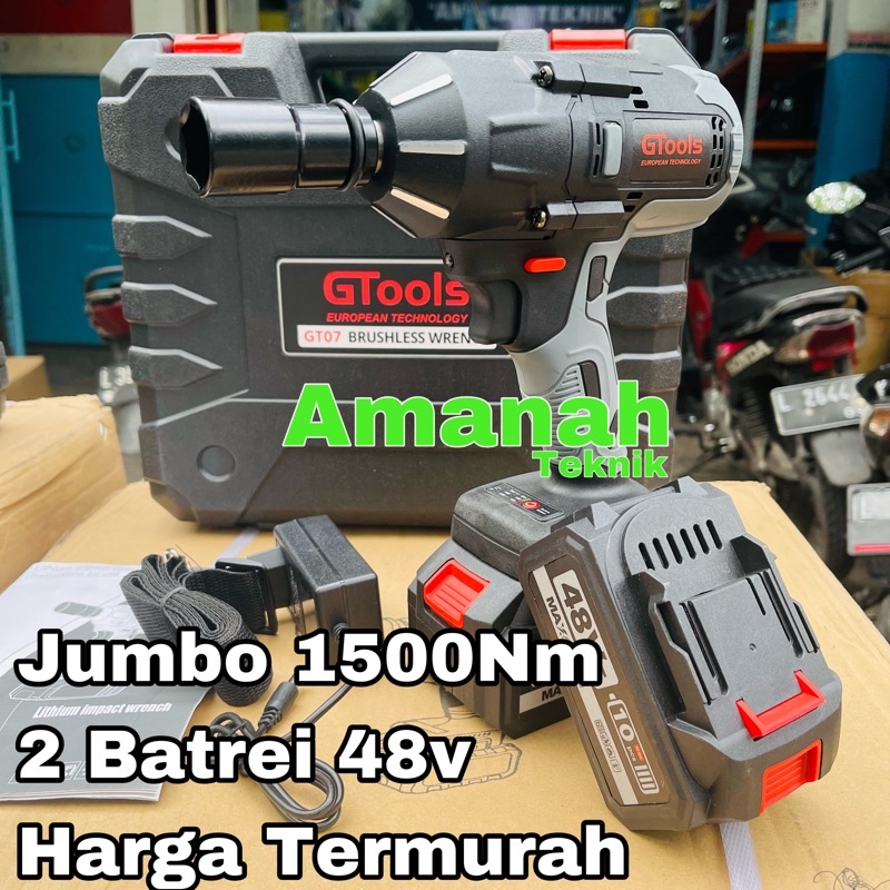 Jual Mesin Impact Wrench Gtools Gt Jumbo Truk Nm Pembuka Baut Batrei V Shopee Indonesia