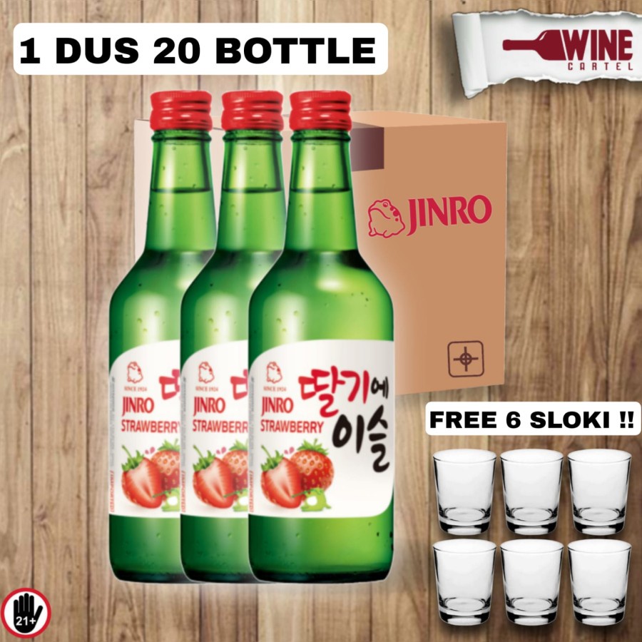 Jual Jinro Chamisul Strawberry Korea Soju 360ml - 1 Dus Karton Isi 20 ...