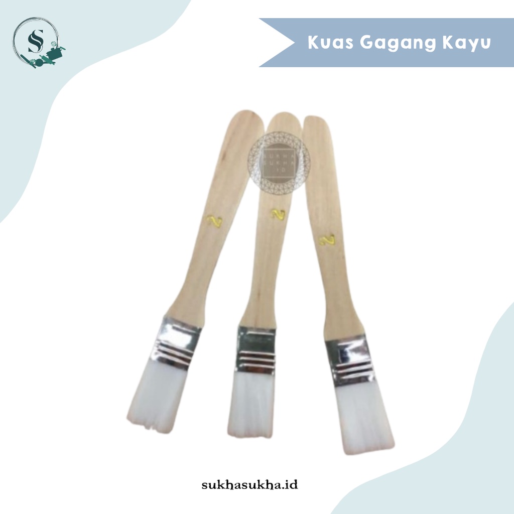 Jual Kuas Kue Kuas Roti Kuas Loyang Gagang Kayu Kuas Putih Shopee