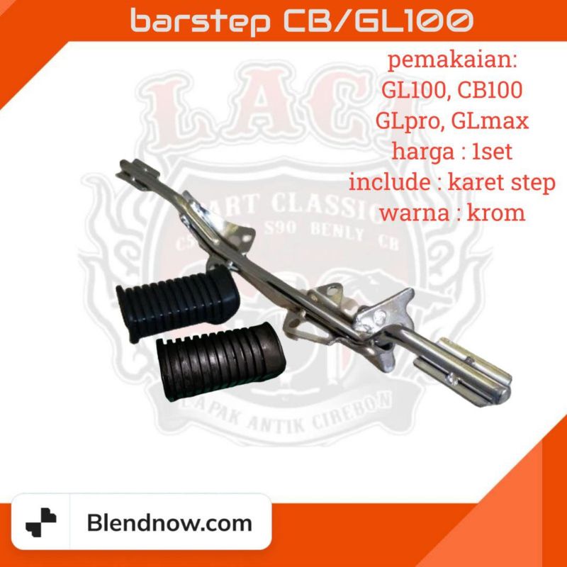 Jual Barstep besi step depan cb100 GL100 GLpro GLmax set karet | Shopee ...