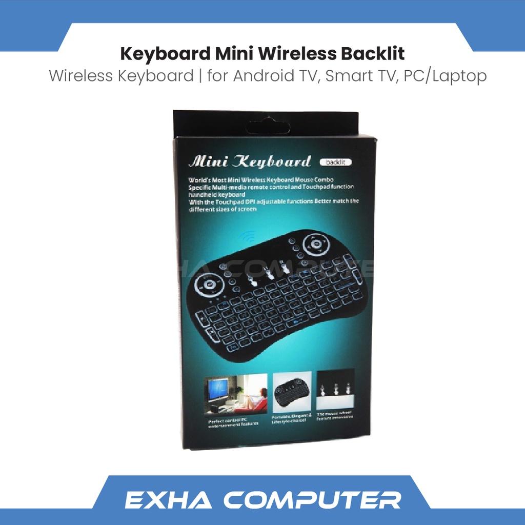 Jual Keyboard Mini Wireless Backlit Keyboard Smart TV, Keyboard