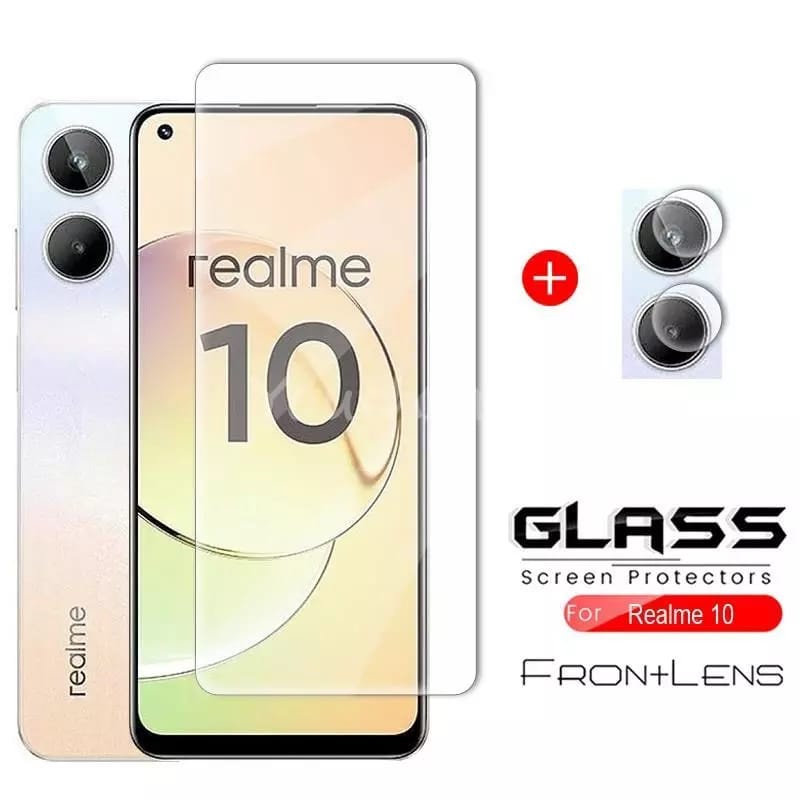 Jual Paket 2in1 Tempered Glass Layar Full Realme 10 2022 Free Lensa ...