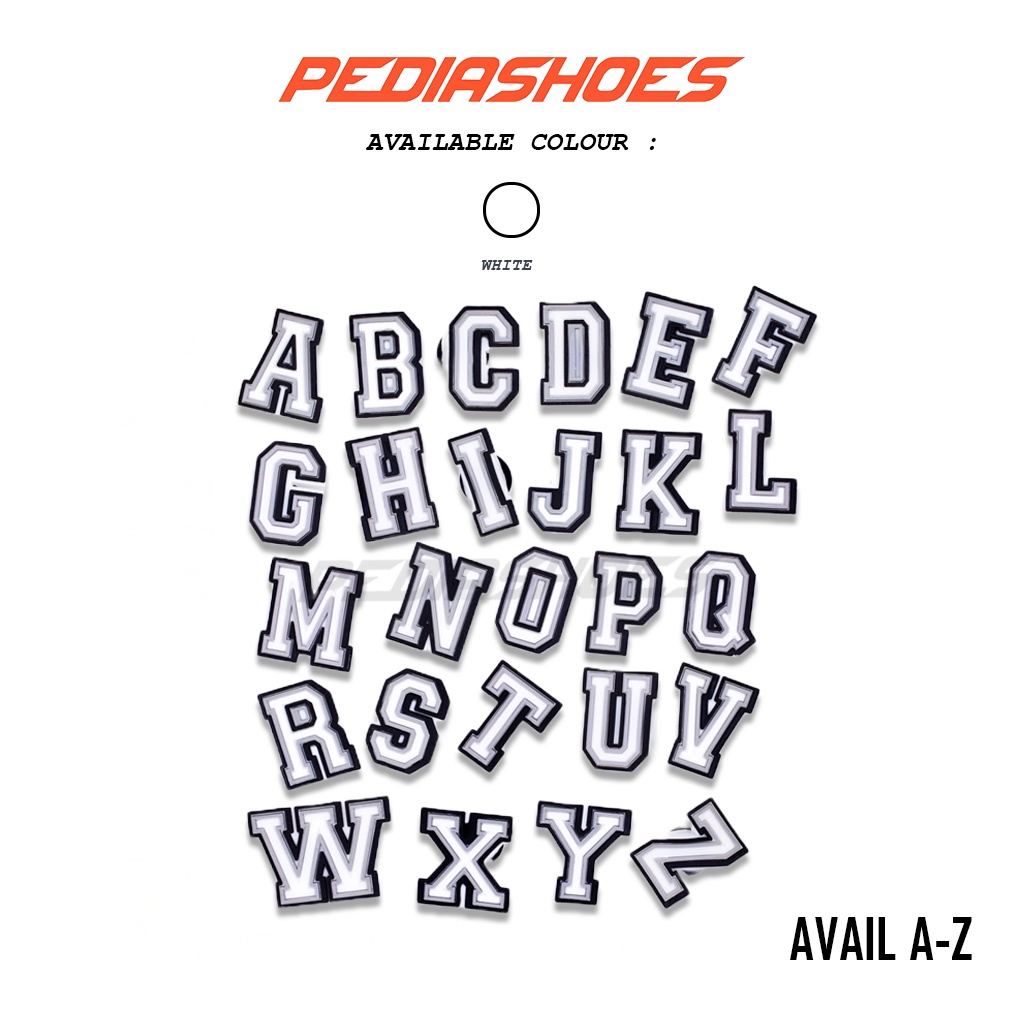 Jual Crocs Jibbitz Pins Charm Letter AZ Noctilucous Jibbitz Untuk