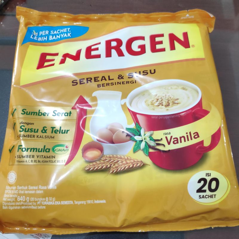 Jual Energen Cereal Vanila Isi 20 Sachet Shopee Indonesia