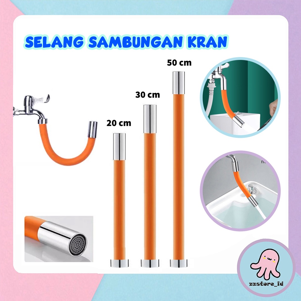 Jual Sambungan Kran Air Flexible 20cm 30cm 50cm Universal 360 Selang Air Fleksibel Ekstensi 7281