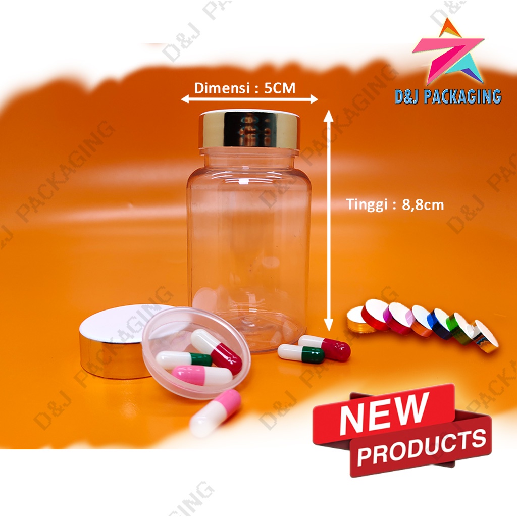 Jual Botol Obat 135 ml Tutup List silver + Plug inner | Shopee Indonesia