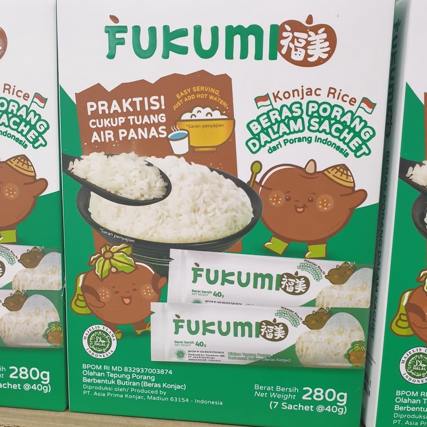 Jual Beras Fukumi Instan 280gr Isi 7 Sachet 40gr Nasi Konjac Porang