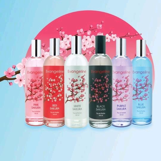 Jual EVANGELINE EAU DE PARFUM SAKURA 100ml : Black Sakura - Pink Sakura