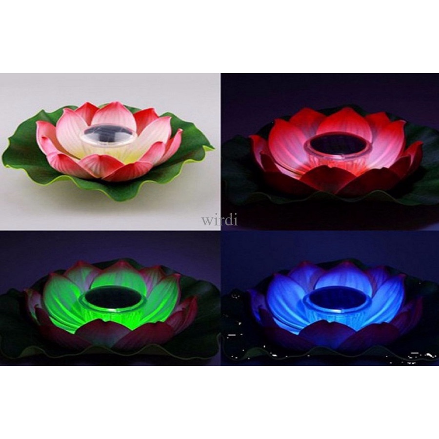 Jual Lampu led RGB Bunga LOTUS teratai Apung air tenaga solar power ...