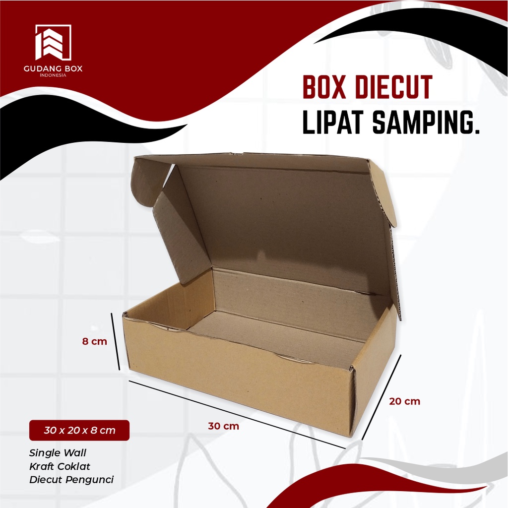 Jual Box Kardus DC Lipat Samping 30 x 20 x 8 cm Kardus/Packing/Polos ...