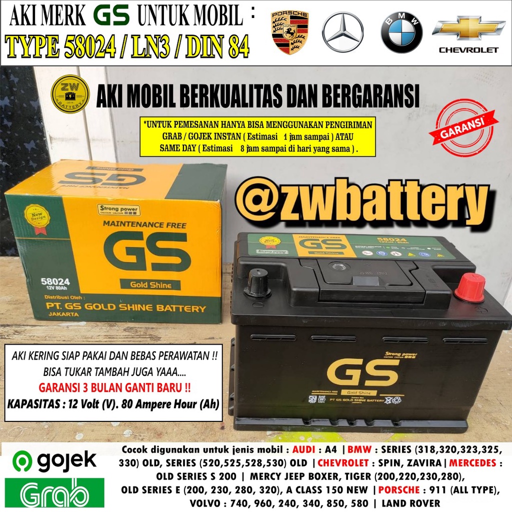 Jual AKI MOBIL FORTUNER DIESEL, PAJERO VRZ 58024 GS MF | Shopee Indonesia