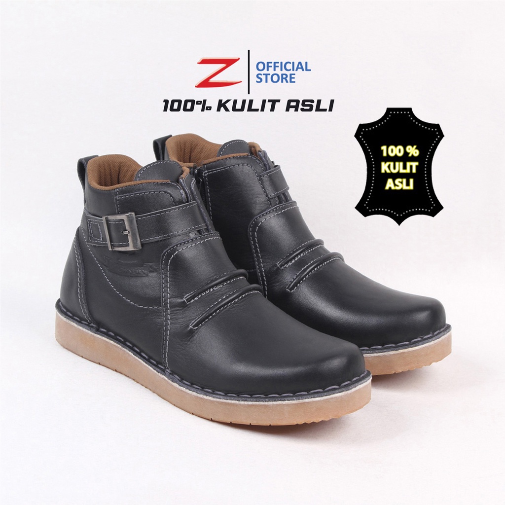 Jual Zeintin Sepatu Boots Pria Bahan Kulit Boots Fahion Pria Original Leather Kasual Kulit