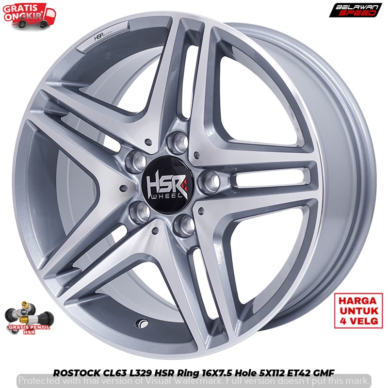 Jual VELG MOBIL RACING RING 16 HSR ROSTOCK SL63 PCD 5X112 UNTUK MERCY ...