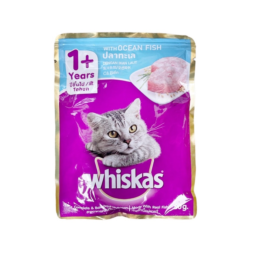 Jual Whiskas Adult OCEAN FISH Pouch Sachet 80gr Makanan Basah Kucing ...