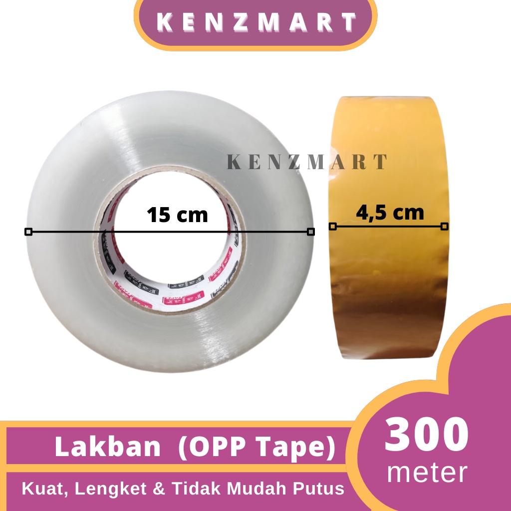 Jual LAKBAN JUMBO OPP TAPE LAKBAN BENING COKLAT 2 INCH 45MM 300 METER ...