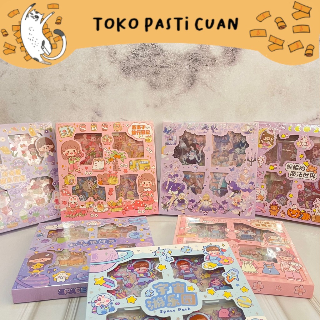 Jual paket sticker besar karakter cewe senmu versi 6 (100 lembar ...
