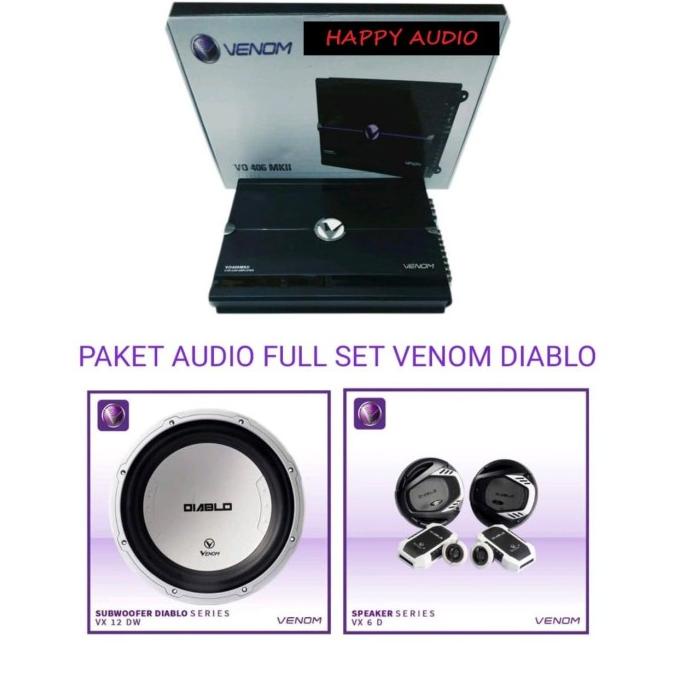 Jual Paket Audio Mobil Venom Diablo Full Set Speaker Split Power Channel Shopee Indonesia