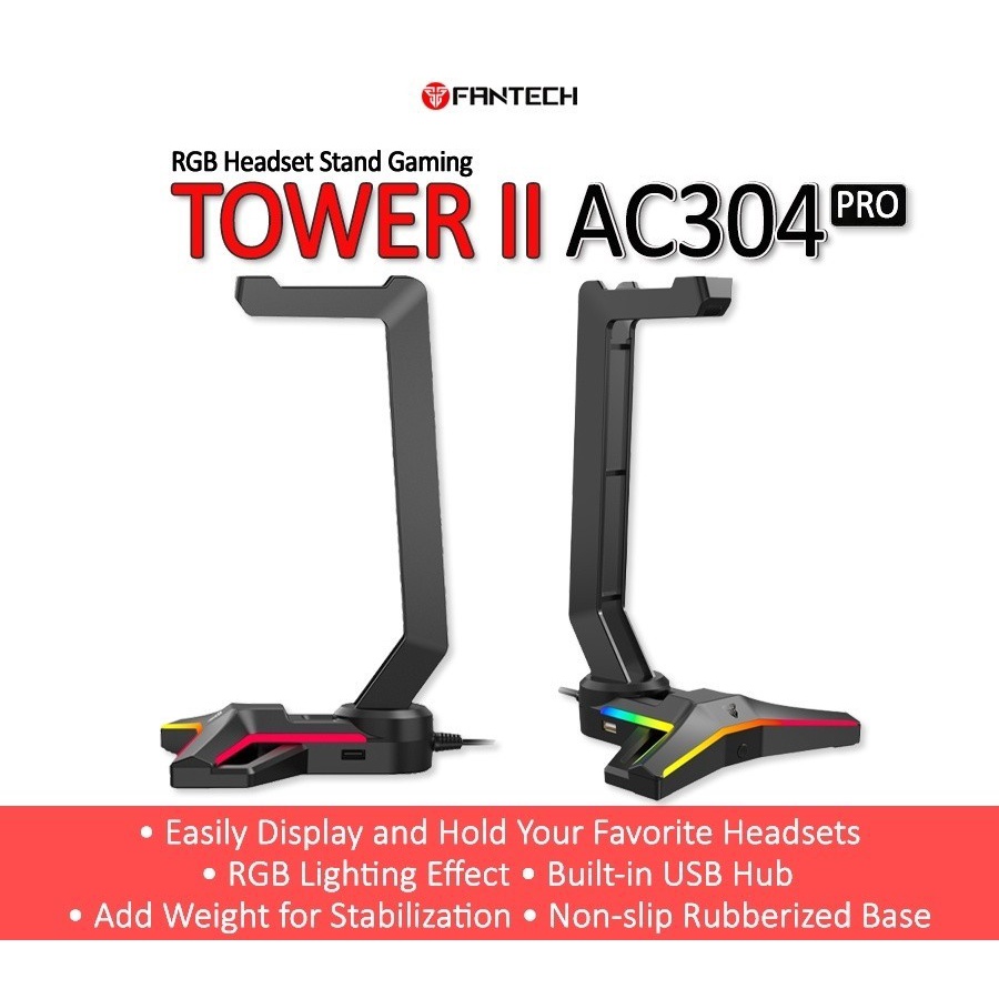 Jual Fantech Tower II AC304 Pro / AC-304 Pro RGB Gaming Headset Stand ...