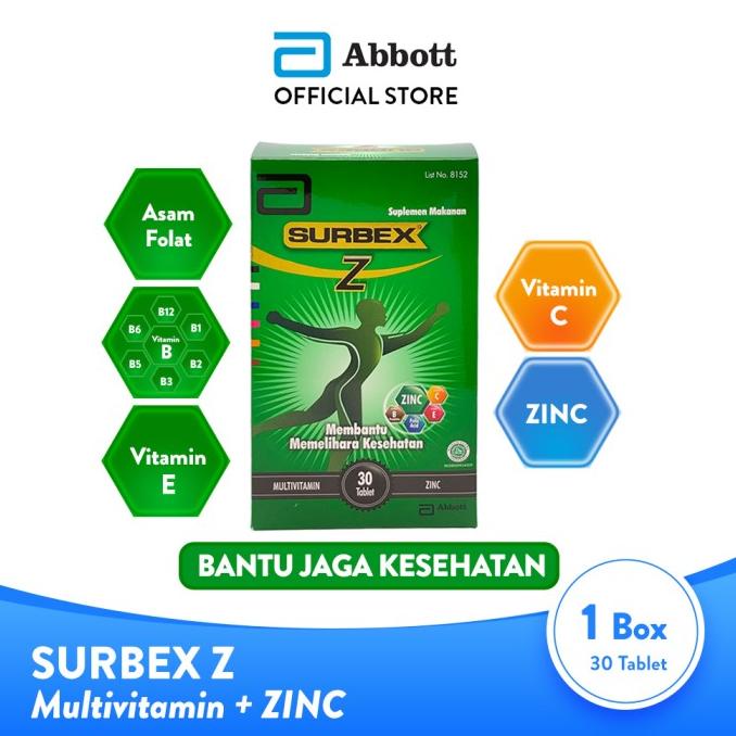 Jual Abbott Surbex Z Box 30 Tablet - Multivitamin Lengkap & ZINC ...