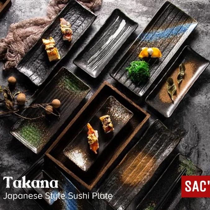 UNICASA 8-Piece Japanese Sushi Plate Set - Ceramic Dishes, Chopsticks & Holders, Perfect For Sushi Lovers