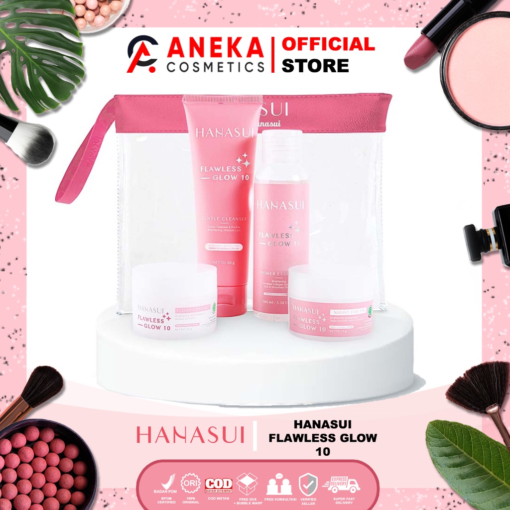 Jual RANGKAIAN HANASUI FLAWLESS GLOW CREAM SIANG FACE WASH