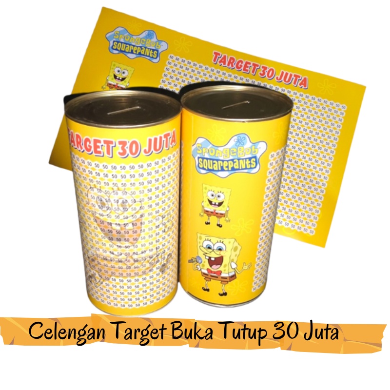 Jual Celengan Target Buka Tutup Bts 30 -100 Juta Celengan Full Kaleng ...